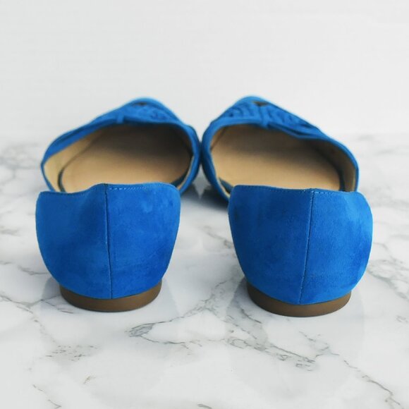 Franco Sarto Braided Pointy Toe Flats Cabalt Blue Suede Size 7 M - Picture 4 of 7